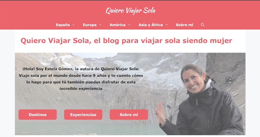 Portada del blog de viajes Quiero Viajar Sola