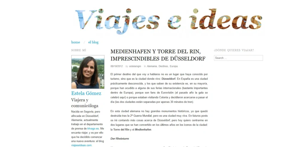 Artículo de mi blog Viajes e ideas recién lanzado 